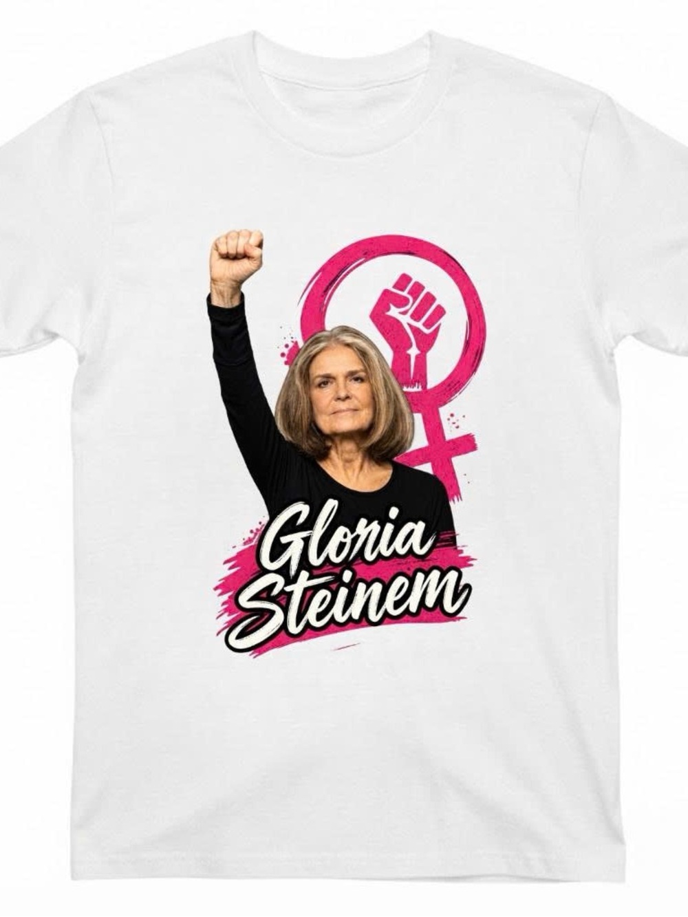 Gildan White Shirt With Gloria Steinem Radical Tee